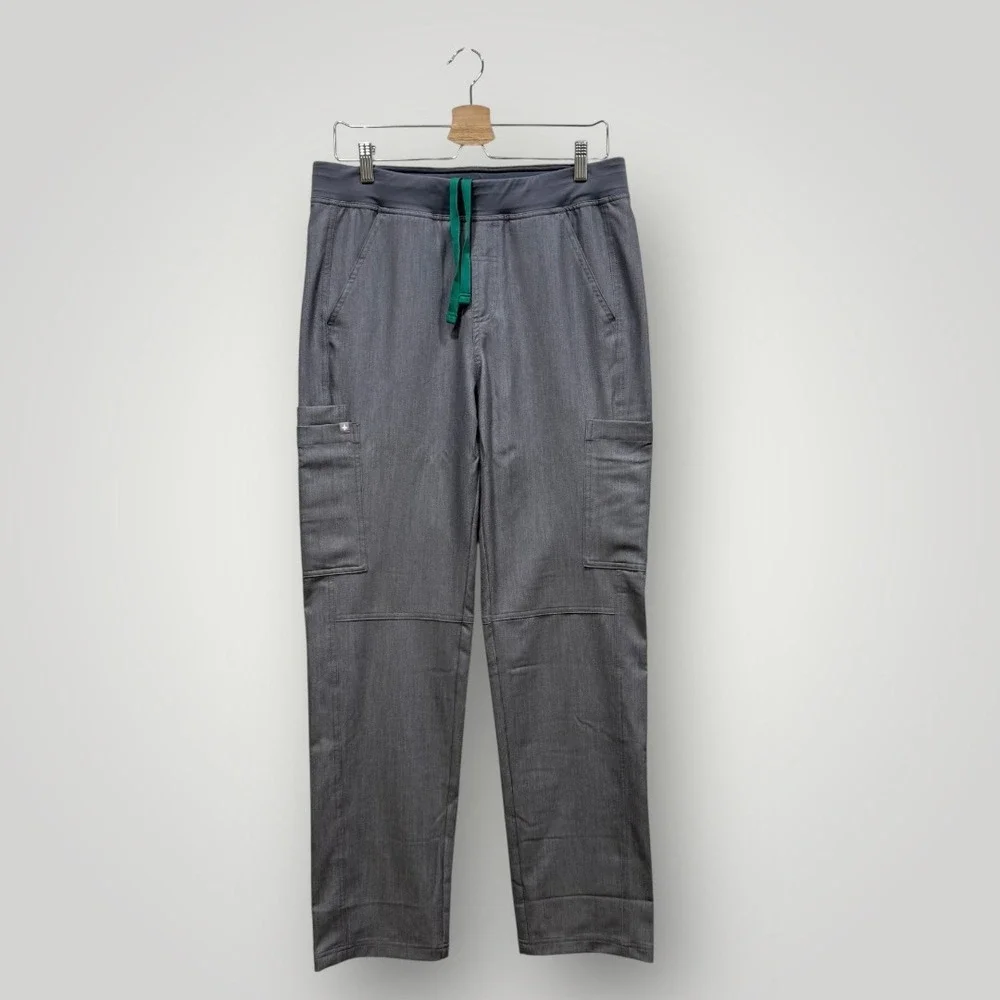FIGS Mens Graphite Gray Technical Cargo Scrub‎ Pants T2001 Medium Drawstring